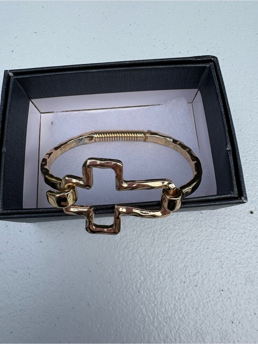 Gold Cross Bangle Bracelet